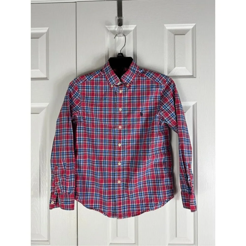 Ralph Lauren Boys Plaid Button Front Shirt 10/12